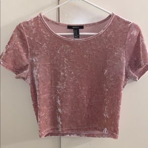 FOREVER 21 PINK VELVET CROP TOP